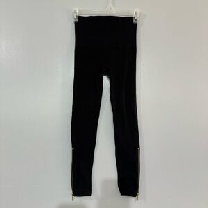 SPANX Black Leggings Pants Size Small with Ankle Zipper